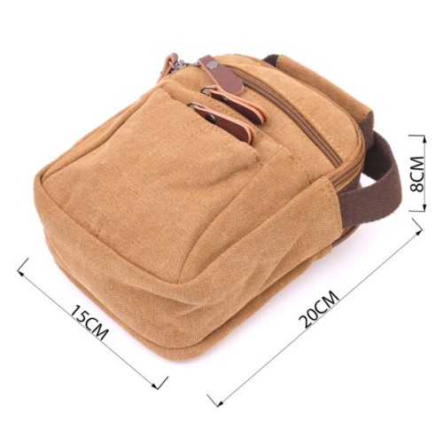 Сумка Vintage Чоловіча з щільного текстилю Коричнева (21245)