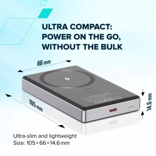 Батарея універсальна Canyon 10000mAh OnPower 510 slim Magsafe PD/20W Beige (CNS-CPB510BE)