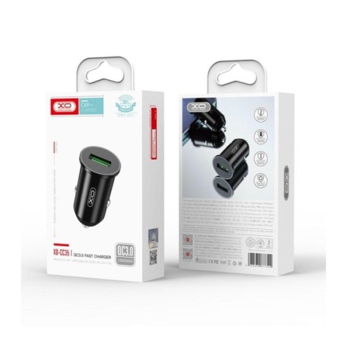 Зарядний пристрій XO QC 3.0 CC35 18W/1USB Black (XO-CC35-BK)