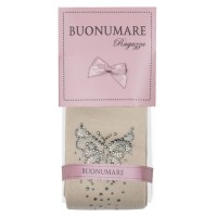 Колготки дитячі BNM з метеликами зі стразами (M0C0302-1172-5G-beige)