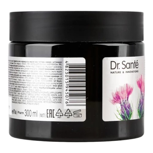 Маска для волосся Dr. Sante Реп'яхова Серія Двохвилинна Від випадіння волосся 300 мл (4823015945076)