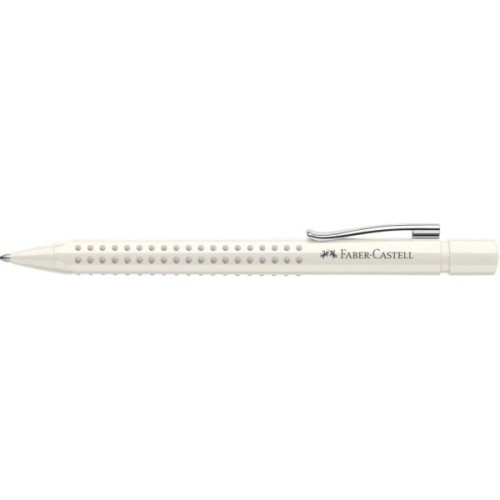 Ручка кулькова Faber-Castell автоматична Grip 2010, корпус білий, стрижень синій М (0.7 мм) (32029)