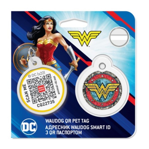 Адресник для тварин WAUDOG Smart ID з QR паспортом "Диво-жінка 2" коло 30 мм (230-1013)