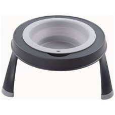 Посуд для собак Dexas Миска одинарна на складній підставці-мала 360 мл світло-сіра (0084297309091)