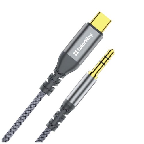 Кабель мультимедійний USB-C to 3.5mm M 1.2m gray ColorWay (CW-CBPDJ071-G)