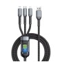 Дата кабель USB 2.0 AM to Lightning + Micro 5P + USB-C 1.2m 100W nylon black XoKo (SC-3100)