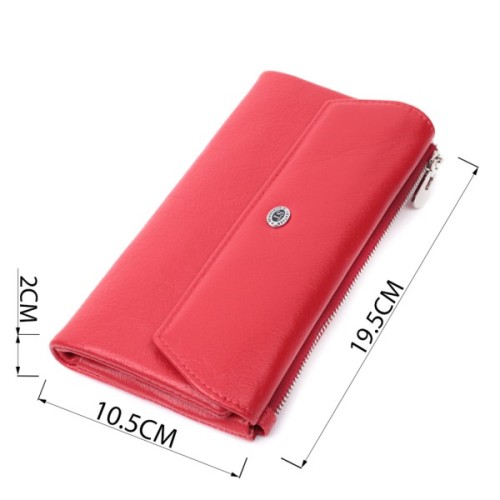 Гаманець ST Leather З натуральної шкіри Червоний (22699)