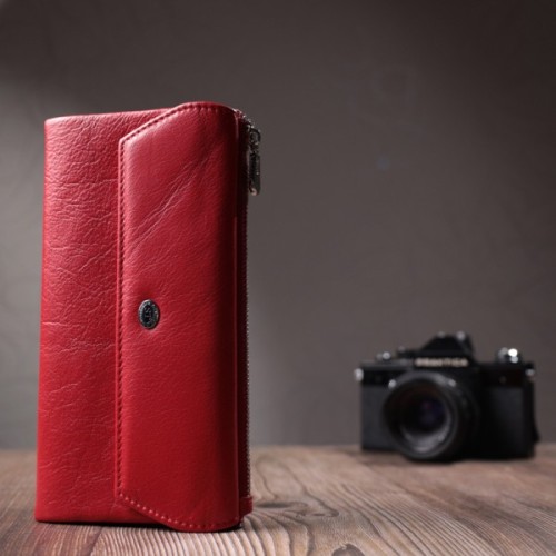 Гаманець ST Leather З натуральної шкіри Червоний (22699)