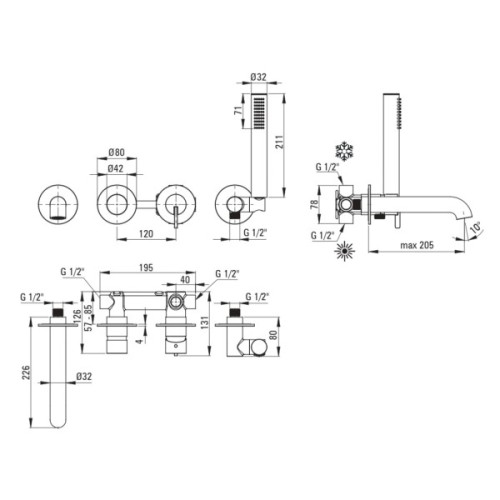 Душовий гарнітур Deante Silia (BQS_R18P)