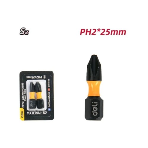 Набір біт Deli PH2 x 25 мм, 2 шт (EDL251002Z)