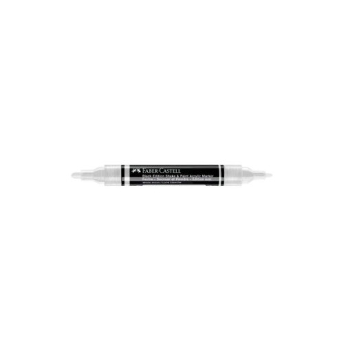 Набір маркерів Faber-Castell акриловий двобічний Black Edition Shake & Paint Acrylic Marker, колір білий (33106)