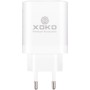 Зарядний пристрій XoKo 1xUSB-C PD45W + 1xUSB QC3.0 GaN white (XK-QC-450)