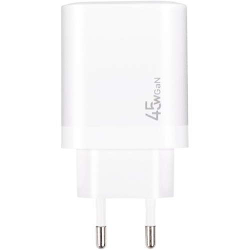 Зарядний пристрій XoKo 1xUSB-C PD45W + 1xUSB QC3.0 GaN white (XK-QC-450)