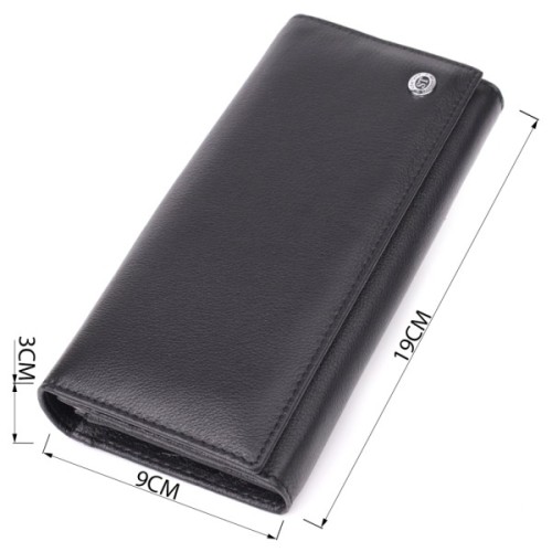 Гаманець ST Leather З натуральної шкіри Чорний (23088)