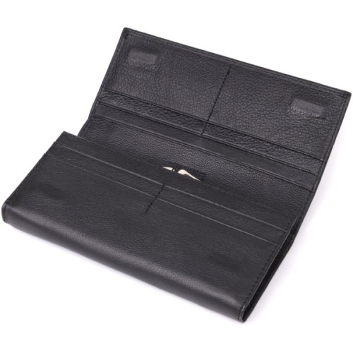 Гаманець ST Leather З натуральної шкіри Чорний (23088)