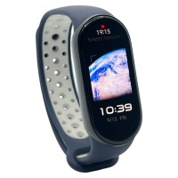 Ремінець до фітнес браслета BeCover Vents Style для Xiaomi Mi Smart Band 9 Blue-White (711987)