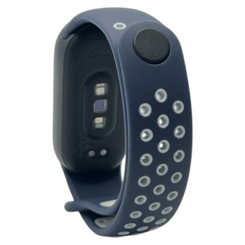 Ремінець до фітнес браслета BeCover Vents Style для Xiaomi Mi Smart Band 9 Blue-White (711987)