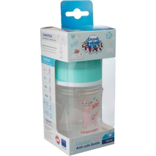Пляшечка для годування Canpol babies EasyStart - Toys з широким отвором 120 мл (35/220_gre)