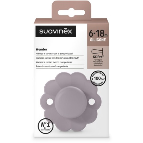 Пустушка Suavinex Wonder фізіологічна, 6-18 місяців, світло-фіолет (308391)