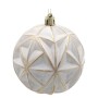 Ялинкова іграшка Chomik пластикові кульки 4 шт, 8 см, біло-золотисті (5900779897243)