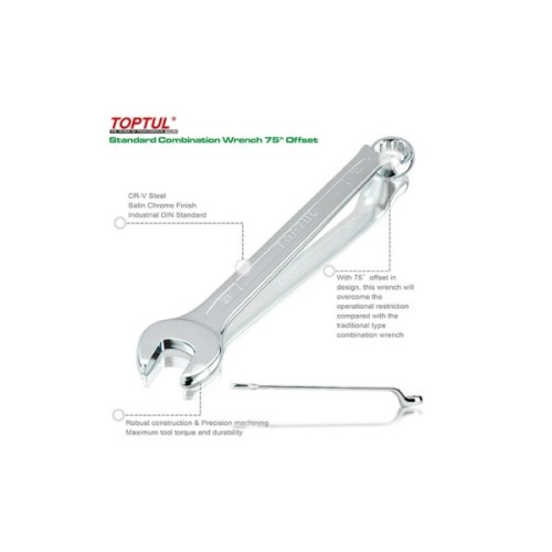 Ключ Toptul комбінований (кут 75 °) 12шт. 8-22мм (чорний чохол) (GPAN1201)