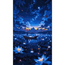 Картина по номерам Santi Прогулянка човном 30х50 см LED підскідка (956545)