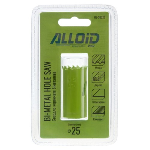 Коронка Alloid біметалева, 25мм (HS-30025)
