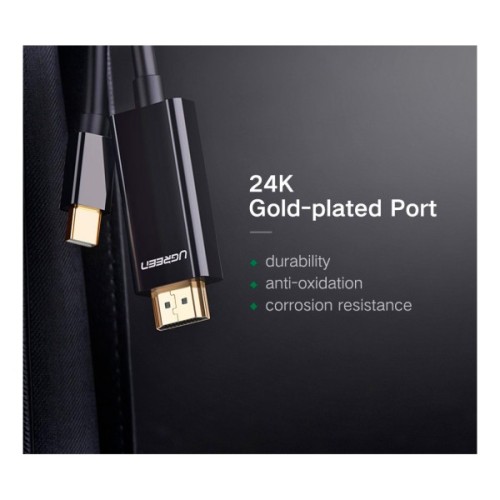 Кабель мультимедійний miniDisplayPort M to HDMI M 1.5m MD101 4K black Ugreen (20848)