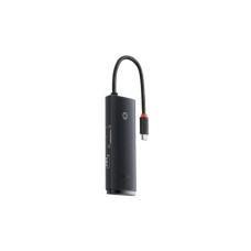 Концентратор Baseus USB-C 6-in-1 HDMI + 2xUSB 3.0 + USB-C + SD/TF black (WKQX050001)