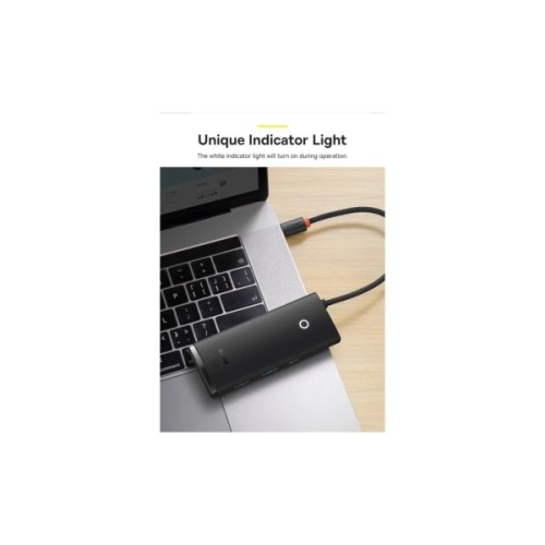 Концентратор Baseus USB-C 6-in-1 HDMI + 2xUSB 3.0 + USB-C + SD/TF black (WKQX050001)