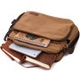 Сумка Vintage Чоловіча месенджер з текстилю Коричнева (22205)