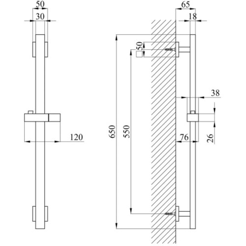 Душовий гарнітур Kroner Edelstahl Kubus - SCH060 + змішувач Edelstahl Kubus - SCH010 + штанга для душу Edelstahl Kubus - (CVS30161)