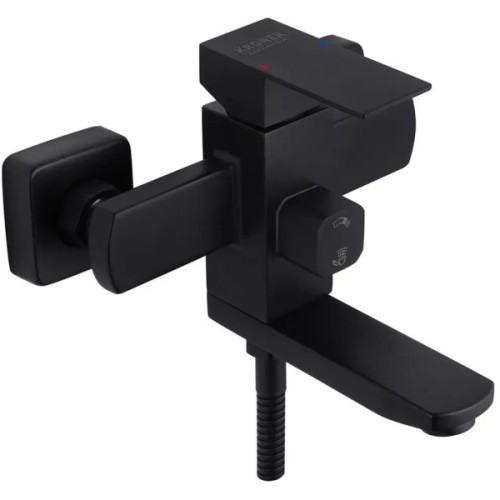 Душовий гарнітур Kroner Edelstahl Kubus - SCH060 + змішувач Edelstahl Kubus - SCH010 + штанга для душу Edelstahl Kubus - (CVS30161)