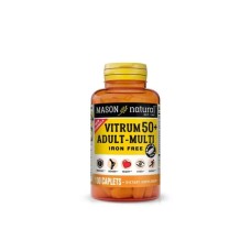 Вітамінно-мінеральний комплекс Mason Natural Мультивітаміни 50+ без заліза, Vitrum 50+ Adult-Multi Iron Free, 100 кап (MAV18151)