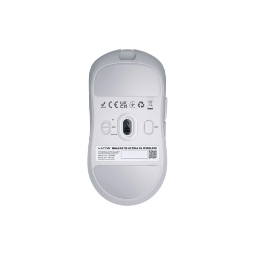 Мишка Hator Quasar 3S Ultima 8K Wireless/Bluetooth/USB White (HTM661)