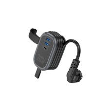 Мережевий фільтр живлення HOCO NS7 1 роз, 2 USB,USB-C, 20W, 1.1м, Black (NS7B)