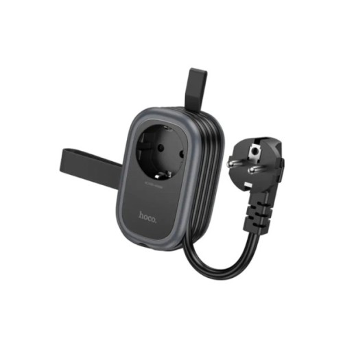 Мережевий фільтр живлення HOCO NS7 1 роз, 2 USB,USB-C, 20W, 1.1м, Black (NS7B)