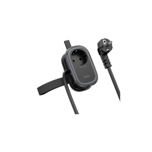 Мережевий фільтр живлення HOCO NS7 1 роз, 2 USB,USB-C, 20W, 1.1м, Black (NS7B)