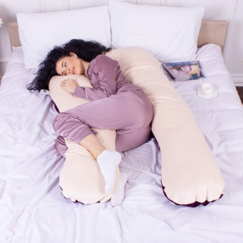 Подушка MirSon для вагітних і відпочинку Velvet Line №8024 U-подібна Adenium (2200006178569)