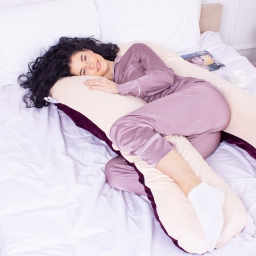 Подушка MirSon для вагітних і відпочинку Velvet Line №8024 U-подібна Adenium (2200006178569)