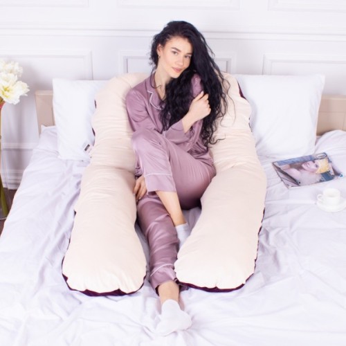 Подушка MirSon для вагітних і відпочинку Velvet Line №8024 U-подібна Adenium (2200006178569)