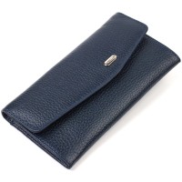 Портмоне Canpellini З натуральної шкіри флотар Синє (21702)