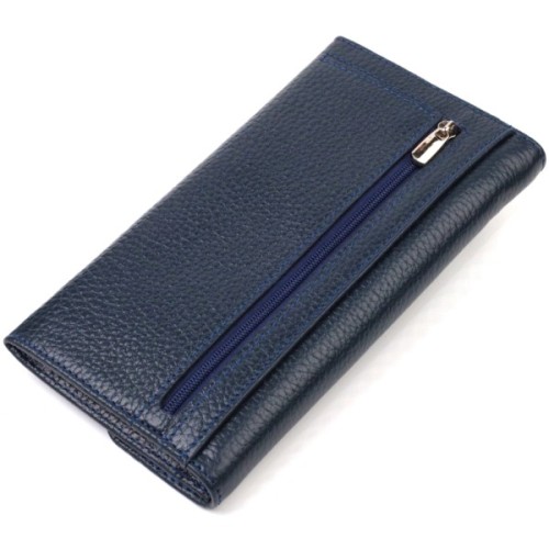 Портмоне Canpellini З натуральної шкіри флотар Синє (21702)