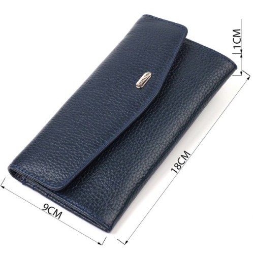 Портмоне Canpellini З натуральної шкіри флотар Синє (21702)