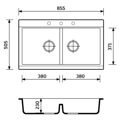 Мийка кухонна Adamant Similar антрацит + змішувач + дозатор + ополіскувач склянок + кол (4824296106515)