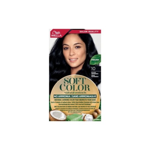 Фарба для волосся Wella Soft Color Безаміачна 10 - Чорний еспресо (3616302076796)