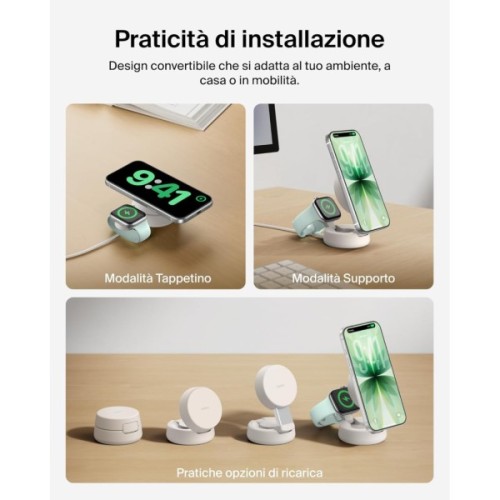 Зарядний пристрій Belkin UltraCharge Pro 2-in-1 Convertible Mag (WIZ043KQSD)