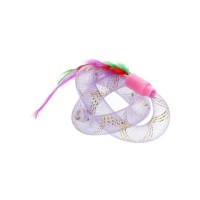 Іграшка для котів Hippie Pet З пір'ям фіолетова 19 см (HIPCT22022V)