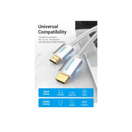 Кабель мультимедійний HDMI M to HDMI M 3.0m V2.0 4K60Hz silver Vention (AABII)