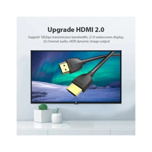 Кабель мультимедійний HDMI M to HDMI M 0.5m 4K60Hz black Vention (AAIBD)